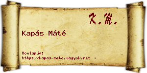 Kapás Máté névjegykártya
