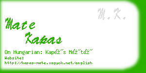 mate kapas business card